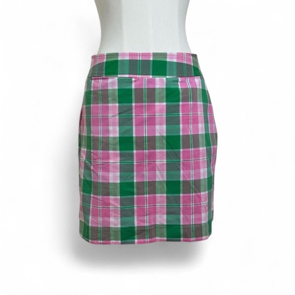 Vintage Lilly Pulitzer - Plaid Pink and Green Women's Skort - Size 2